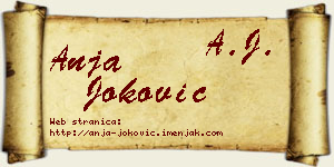 Anja Joković vizit kartica